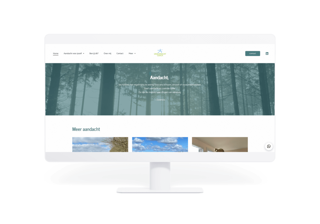 KLUEN communicatie. Opdracht: ontwerp website. Klant: Groeikrachtcoach